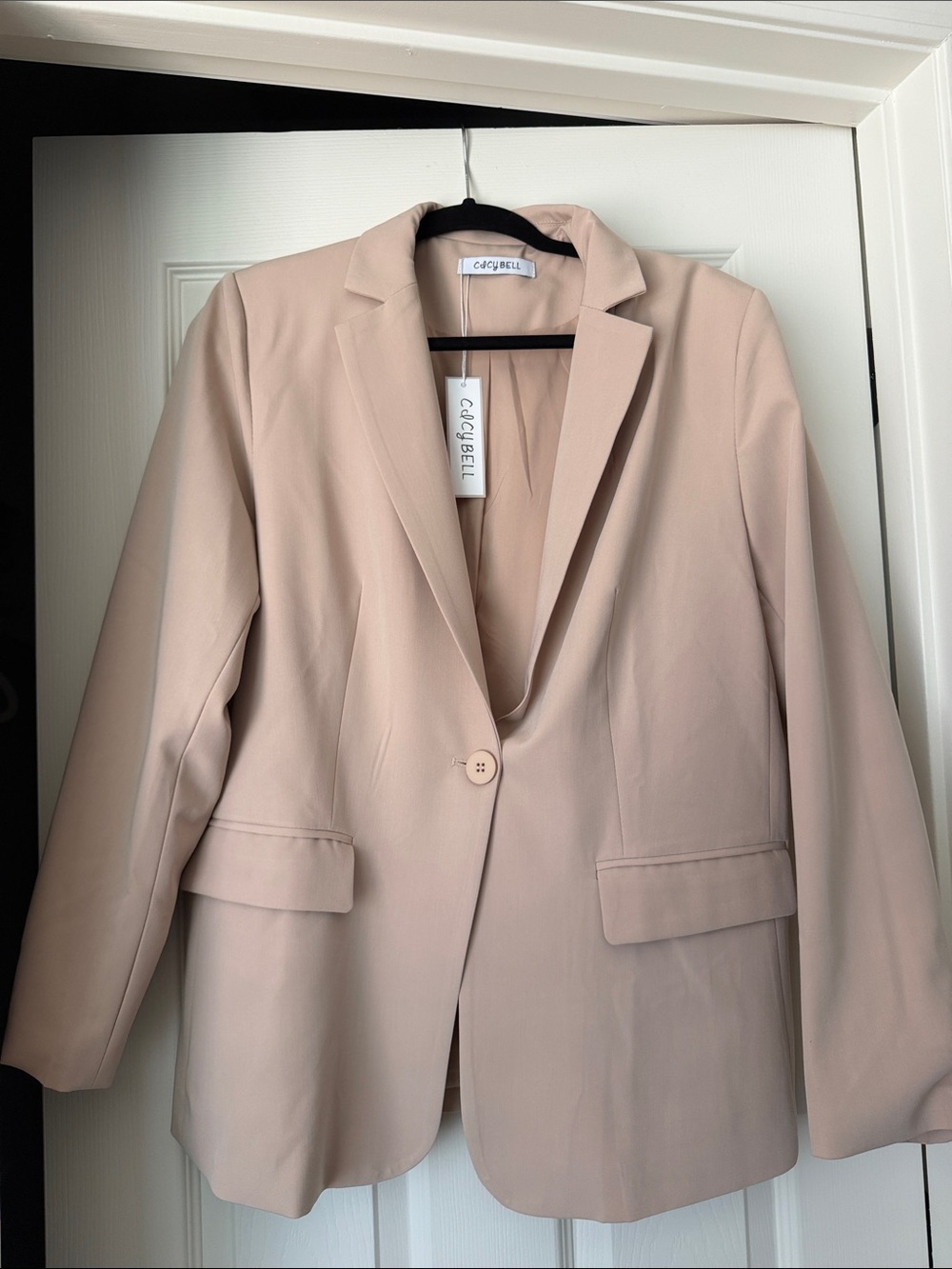 Cacybell Women's Tailored Blazer in Blush Pink